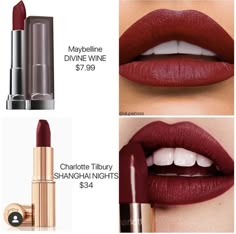 Maybelline Divine Wine, Wine Red Lipstick, Wine Lipstick, Dark Red Lips, Work Makeup, Lipstick Collection, Makeup Obsession, Red Lipstick