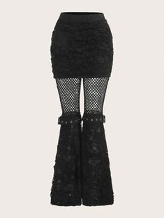 Rock Of Ages Musical, Fishnet Pants, Goth Pants, Vintage Velvet Dress, Gothic Pants, Cool Pants, Womens Halter Tops, Rock Of Ages, Flared Leggings