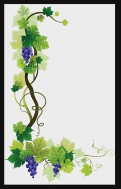 a vine with green and purple leaves on it is in the shape of a letter s