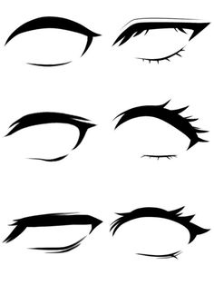 the different types of eyelashes are shown in black and white, with long lashes on each side