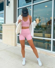 Workout Sets for Women, Seamless Crop Tops Leggings Matching 2 Pieces Outfits Athletic Wear Outfits, Workout Sets Outfit, Moda Academia, Modele Fitness, Gymwear Outfits, Sets Outfit, Look Legging, Pink Activewear, Cute Workout Outfits