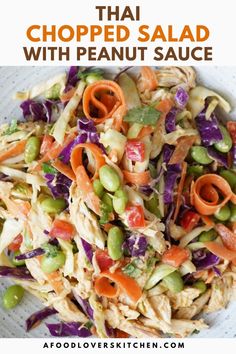 this thai chopped salad with peanut sauce is an easy and healthy side dish