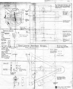 an old drawing shows the plans for a toilet with wheels and handles, as well as other drawings