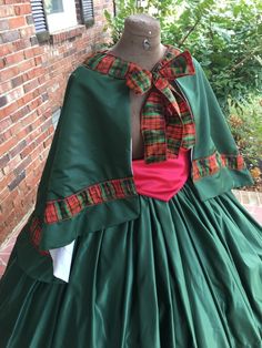 Xmas Carols, Scrooge Christmas, Santa Claus Outfit, Cape Set, Taffeta Skirt