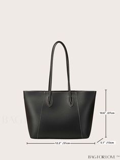 BagForLove - Classic and Sleek Black Shoulder Tote Bag Product Description Color Black Strap Type Double Handle Style Elegant Bag Size Medium Pattern Type Plain Type Shoulder Tote Bag Material PU Leather Coating 100% Polyurethane Composition 100% Polyurethane Size Chart INCH CM Bag Length Bag Width Bag Height Handle Height Strap Length 14.6 inch 5.1 inch 9.8 inch 9.8 inch 19.7 inch Bag Length Bag Width Bag Height Handle Height Strap Length 37 cm 13 cm 25 cm 25 cm 50 cm Details Pictures Similar P Solid Color Leather Bag For Errands, Casual Black Handheld Shoulder Bag, Black Casual Handheld Shoulder Bag, Classic Black Faux Leather Shoulder Bag, Black Faux Leather Casual Satchel, Elegant Solid Color Faux Leather Bag, Casual Black Faux Leather Satchel, Black Solid Color Tote Satchel, Classic Black Bucket Bag For Errands