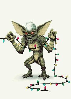 an image of a creepy creature with christmas lights on it's legs and arms