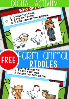 farm animal riddles for kids to learn how to draw them and color the animals