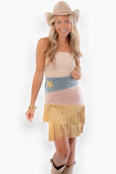 Western Whiskey Pink Combo High Rise Suede Fringe Skirt-Vocal-L. Mae Boutique Suede Fringe Skirt, Bohemian Beauty, Country Concerts, Country Concert, Fringe Skirt, Suede Skirt, Suede Fringe, Blue And Yellow, Western Fashion