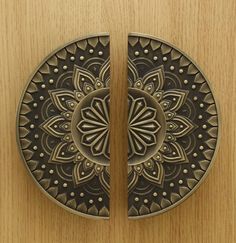 an image of a door handle on a wooden door that is made out of metal