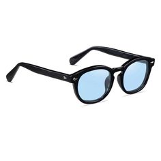 Trendy Circle Retro Dark Black Plastic Frame Blue Tint Lens Sunglasses For Men Women Round Summer Sun Glasses See Through Film Johnny Depp Uv 400 Protection Summer Beach Shades Lightweight And Durable This Lightweight Black Plastic Frame With Soft Silicone Elements Is Great For Driving, Running, Golf, Baseball, Cycling, Fishing, Boating, Snowboarding,Skiing,Socer, Tennis And Other Outdoor Sports. Features A Classic Design, Lightweight Frame And Come In Beautiful Black Frame Color For Work And Le Black Sunglasses For Spring Outdoor Occasion, Black Retro Sunglasses For Vacation, Black Sunglasses For Summer Vacation, Black Summer Sunglasses For Vacation, Retro Black Sunglasses For The Beach, Cool Black Sunglasses For Summer, Casual Blue Wayfarer Sunglasses, Blue Casual Sunglasses For Summer, Casual Blue Sunglasses For Vacation