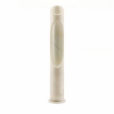 a tall white tube with a marble top