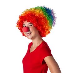 Adults Multicolor Rainbow Mega Clown Wig Clown Accessories, Clown Wig, Blue Bob, Rainbow Wig, Whimsical Accessories, Halloween Clown, Halloween Wigs, Fun World, Clown Costume