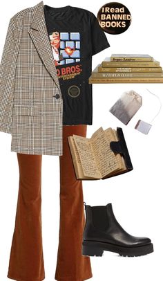 Grungy Preppy Outfits, Eclectic Office, Vintage Shirt Design, Eclectic Grandpa, Outfit Layout, Moda Vintage, Outfit Inspo Fall, Blazer Fashion, Mom Outfits