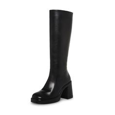 PRICES MAY VARY. Black knee high boots heel height: 8.2cm/3.25", platform height: 2.54cm/1", shaft height: 36cm/14.17", elastic opening: 37cm/14.57in Premium veagn leather upper and soft microfiber fabric lining, the cushioned padded insole can rest assured. Round-toe chunky block heel boots feature side zipper closure with stretch gore closure, easy to put on and take off. Designer style, suitable for you to wear on a variety of occasions such as daily casual, formal business ,holiday and so on Black Boots For Dresses, Cute Fall Boots For Women, Amazon Boots Women, Black Boots Outfit Black Women, All Black Outfit With Boots, Black Boots With Dress, Black Gogo Boots, Cheap Black Boots, Knee High Boots Heel