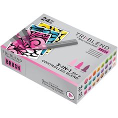 the box contains four different colored papers