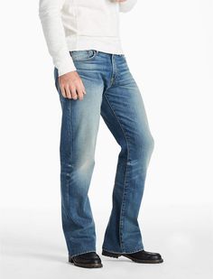 Mens Western Wear, Mens Fashion Vintage, Formal Men Outfit, Straight Leg Jeans Men, Mens Bootcut Jeans, Lucky Jeans, Vintage Denim Jeans, Mens Attire, Guys Clothing Styles