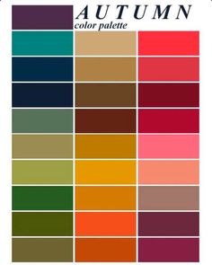 the color scheme for autumn is shown here