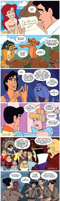 an image of cartoon characters talking to each other in the same comic strip, with caption