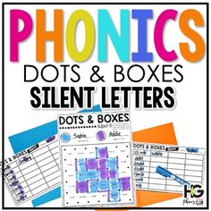 phonics and boxes with the words silent letters