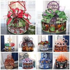 many different images of jars with gifts in them