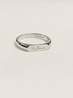 "Engraved ring, Initial Ring, Personalized Ring, Stacking Ring The ring made of Best quality 925 sterling silver Engraved letter/s, word, name in any language Choose your size , and your word / name - in any language date - name let me know in the \"note to seller\" during checkout what you want. The product will arrive to you packed in gift box and padded envelope to maintain the product Our jewelry are water resistant and comes with 1 year warranty Thank you for your interest. Please check out Silver Name Ring For Men, Elegant Sterling Silver Signet Promise Ring, Minimalist Promise Rings Hallmarked, Classic Promise Stackable Rings, Fine Jewelry Sterling Silver Engraved Ring, White Gold Oval Signet Ring For Promise, Silver 14k Gold Promise Ring, Silver Initial Ring With Engraving For Promise, Engraved Initial White Gold Ring Fine Jewelry