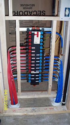 an electrical panel with many wires in it