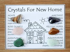 Crystals for New Home New Home Crystal Set New Home - Etsy Crystal Placement In Home, Home Crystals, Yellow Jasper, Zodiac Stones, Crystal Guide, Protection Crystals, Home Protection, Crystal Healing Stones, Crystals In The Home