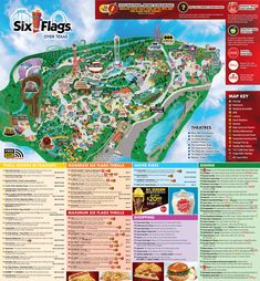 the map for six flags amusement park