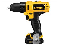 the dewt cordless drill is on display