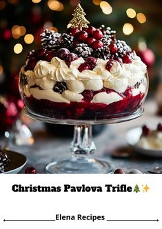 a christmas pavlova trifle on a table