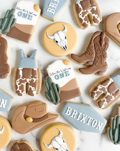 Cowboy Baby Shower Theme, Cowboy First Birthday, Wild West Birthday, First Birthday Cookies, Western Birthday Party, Boys 1st Birthday Party Ideas, Just Graduated