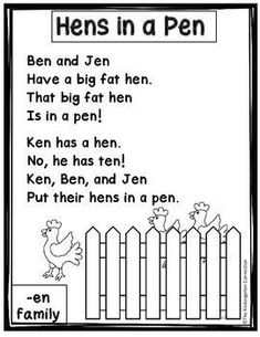 a worksheet for children to learn how to read