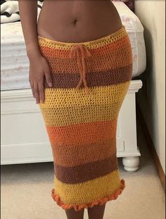 Crochet Pattern. Made to Measure, adjustable to any size. Materials:  5mm hook Yarn of your choice that requires 5mm hook Measuring Tape Scissors Crochet Martini Skirt, Crochet Fall Inspiration, Crochet Sweat Pants, Crochet Lounge Set, Earthy Lifestyle, Crochet Girlies, Crochet Skirt Pattern Free, Long Crochet Skirt, Earthy Core