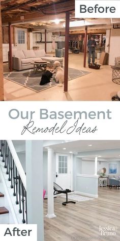 Ideas for Remodeling Your Basement Basement Bathroom Decor, Bedroom Ideas Basement, Basement On A Budget, Basement Bar Decor, Stairway Ideas, Remodeling Basement, Masonite Doors, Basement Bedroom Ideas, Basement Decoration