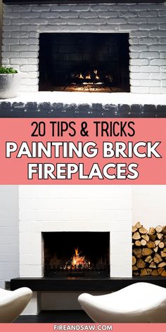 ideas for fireplace brick painting project What Paint To Use On Brick Fireplace, Paint Brick Fireplace Ideas, Painted Brick Wood Stove Surround, Taupe Fireplace Brick, Painting Chimney Brick, Brick Fireplace Color Ideas, Fireplace Colors Painted Brick, How To Paint Fireplace Brick, How To Paint A Brick Fireplace