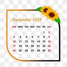 a calendar with sunflowers on it