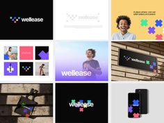 several different logos and designs for wellcase