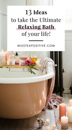 How to have the most relaxing bath, you ask? Here are 13 best relaxing bubble bath ideas for a perfect selfcare or night time bubble bath routine to pamper yourself daily. These tips include how to have a relaxing bath at home with essential oils, salts & tub, how to take a bubble bath for a hot, cute, romantic and aesthetic night, how to take a good bubble bath for fun and simple self care, self love & beauty bath ritual for the goddess you are! Bubble Bath Ideas, Relax Tips, Bath Relaxing, Relaxing Bubble Bath, Wellness Activities, Developing Healthy Habits, Wellness Wednesday, Wellness Inspiration