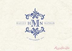 the logo for hayley h m n nathan is shown in blue on white paper