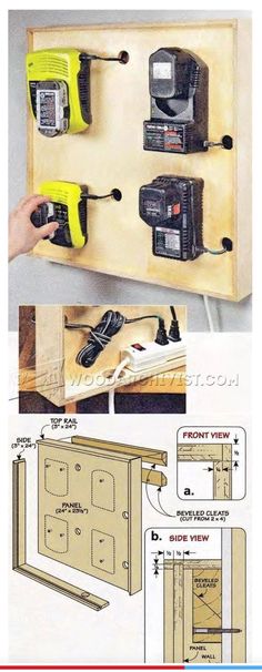 the diy woodworking project includes drill holes and screwdrivers to make it easier for