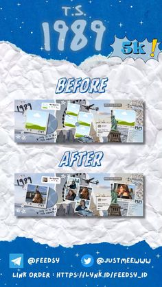 an advertisement for the new york city library's before and after facebook postcard