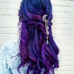 Pretty Hair Color, Ombre Hair Color, Hair Dye Colors, Mermaid Hair, Rainbow Hair, Cool Hair Color, Hair Pin, Ombre Hair, Purple Hair