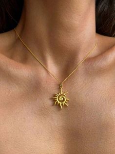 1pc Retro-Style Sun Shaped Stainless Steel Couple Necklace, Romantic Gift For Boyfriend/Girlfriend On Holidays Gold Punk,Vintage   Stainless Steel     Men Fashion Jewelry, size features are:Bust: ,Length: ,Sleeve Length: Sun Pendant Gold, Romantic Gifts For Boyfriend, Daily Wear Jewellery, Delicate Pendant, Sun Pendant, Punk Vintage, Couple Necklaces, Gold Collar, Flower Pendant Necklace