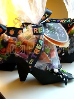 halloween treat bags filled with candy and candies