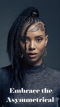 Step outside the box! Discover edgy asymmetrical cornrow ponytails for a bold summer look. #asymmetricalhairstyles #cornrows #edgyhair Asymmetrical Hairstyles, Edgy Hair, Au Naturale, Outside The Box, Asymmetrical Design