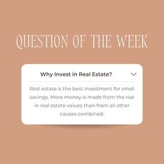 the real estate investment question is here