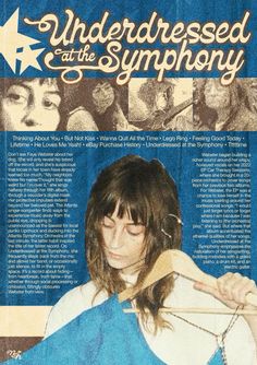 an advert for the band underdressed at the syncony, featuring a young woman with long hair and bangs