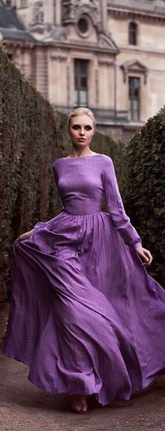 Love In Paris, Mode Editorials, Ellie Saab, Purple Outfits, Purple Reign, Purple Love, All Things Purple, Purple Lilac, Purple Rain