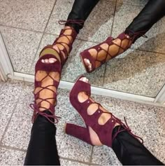 Chunky Heel Sandals, Chunky Heels Sandals, Lace Up Ankle Boots