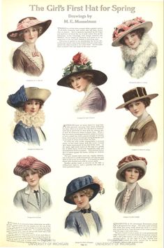 Ladies Home Journal Edwardian Hat, Fashion 1910, Ladies Home Journal, Ladies Hats, Gardening Hat, 1910s Fashion, Home Journal, Hat Styles, History Fashion